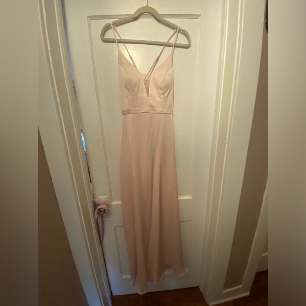 Camille La Vie Plunge Crepe X-Back Dress Prom Dress never worn NWOT - Picture 3 of 6